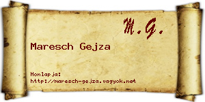 Maresch Gejza névjegykártya